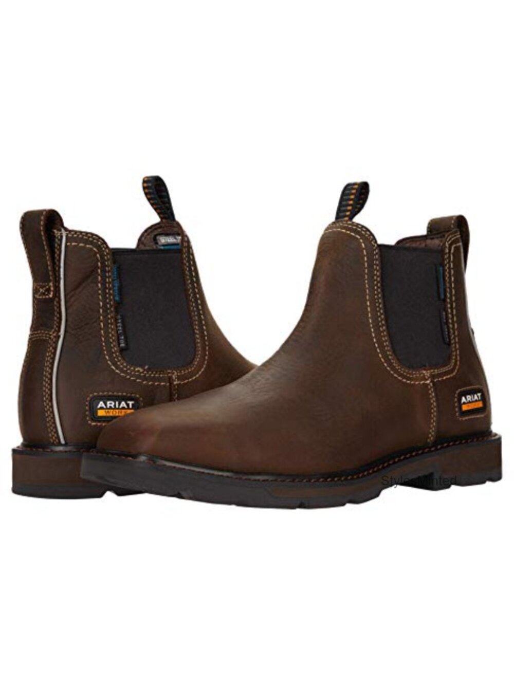Full-Grain Leather Chelsea Work Boot Steel Toe Waterproof Pull-On